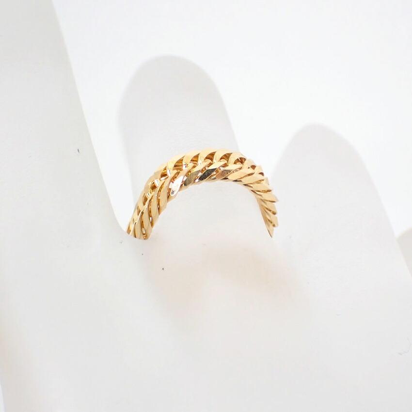 [Pre-owned] 18K Yellow Gold Kihei Ring, 3.27g, 12-sided Triple Ring, Size 18, Men's, Size 18.5, J91-8