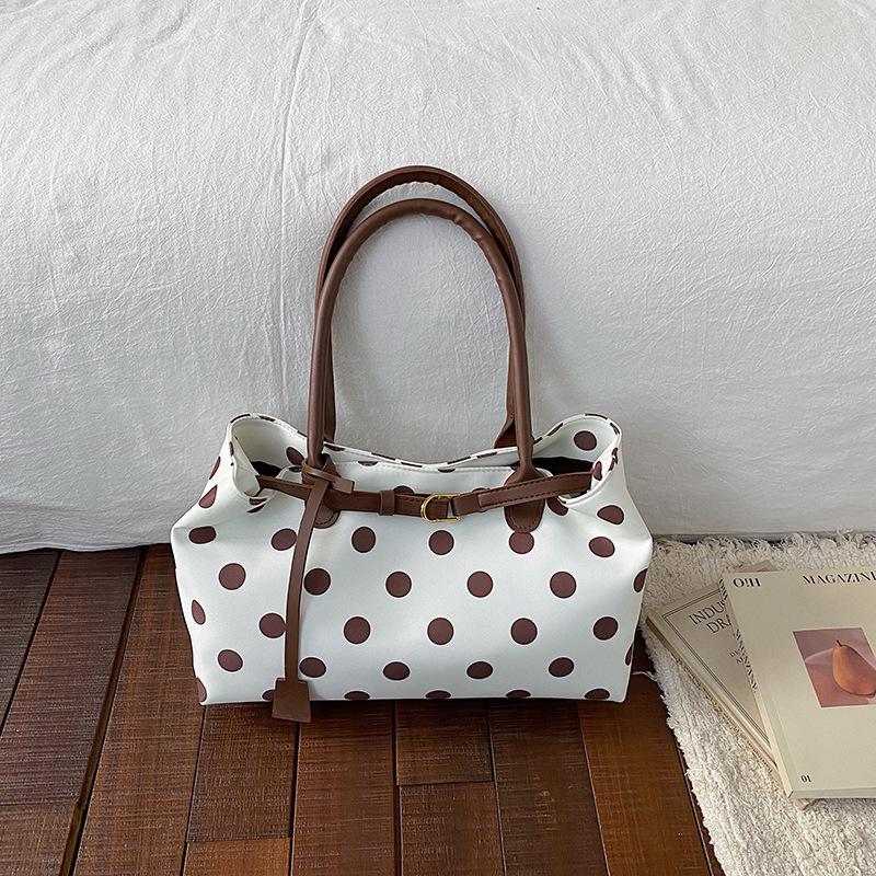 2026 Women's Large Capacity Polka Dot Tote: Stylish, Casual Shoulder Bag for Work & Commute