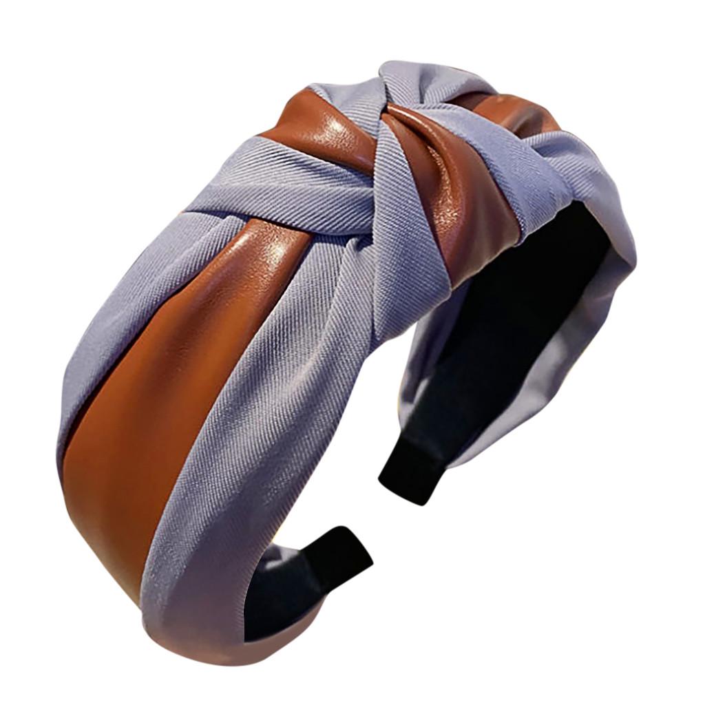 Fashion Women Patchwork Tie Hairband Hairpin Knot Head Hoop Hair Headband