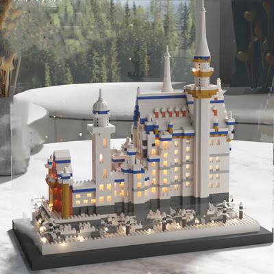 Com Luz LED Lago dos Cisnes Castelo Blocos de Construção Tijolos Montagem DIY Mini Mundo Modelo de Arquitetura Brinquedo Para Crianças Presentes de Natal