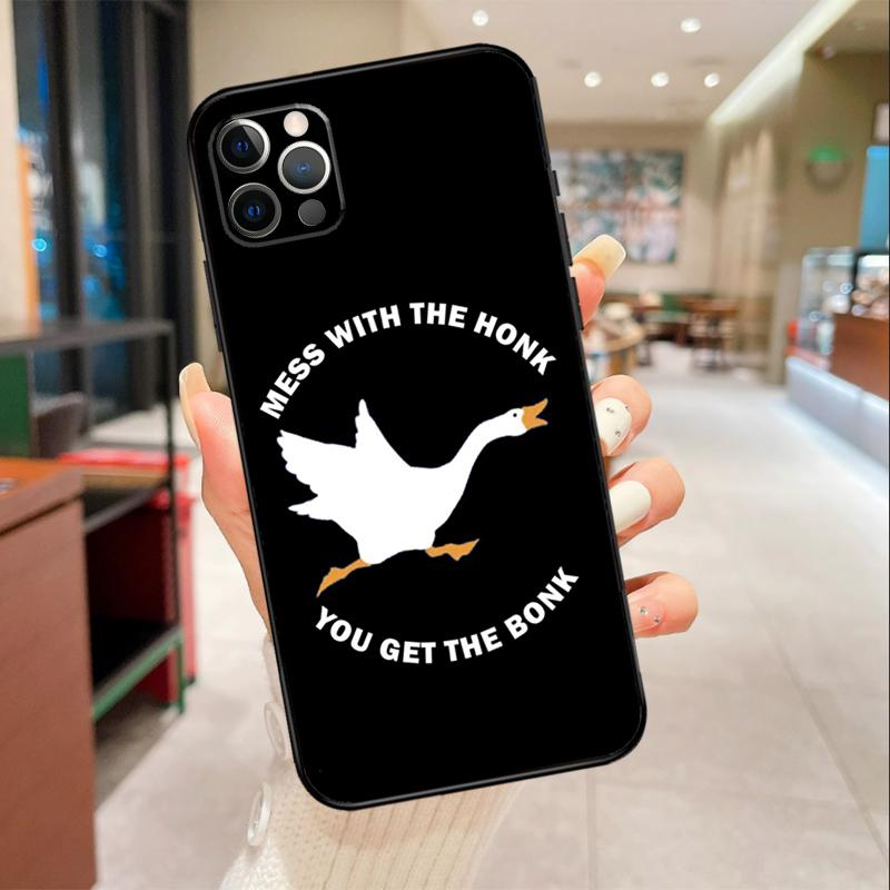 Duck Goose Honk Bonk Funny Meme Phone Case For iPhone 17 16 15 14 13 12 11 Pro Max mini 16 Plus 16e 17 Air Protective Cover
