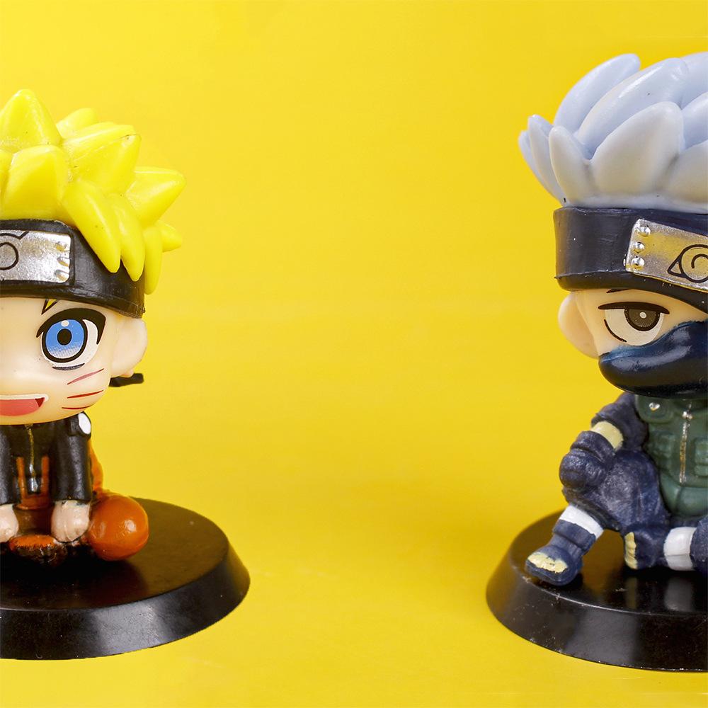 Mini Anime Figur Uzumaki Kakashi Uchiha Sasuke Itachi Kawaii Spielzeug Q Figural Auto Dekoration PVC Modell Geschenk