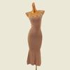 Bajia Style Maze Square Collar Slim Fit Sheath Long Dress Summer Pure Desire Slimming Sexy Knitted Dress