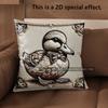 2D Cute Duck Bow-Tie Pattern Decorative Pillow Covers Pattern Cushion Cover Suitable For Sofa Bedroom Car Pillow Cover