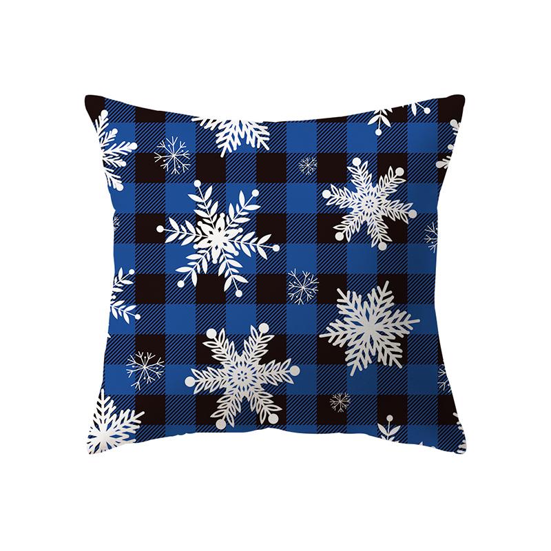 Christmas Theme Printed Pattern Cushion Cover Home Living Room Sofa Decoration Square Polyester Pillow Pillow Cover