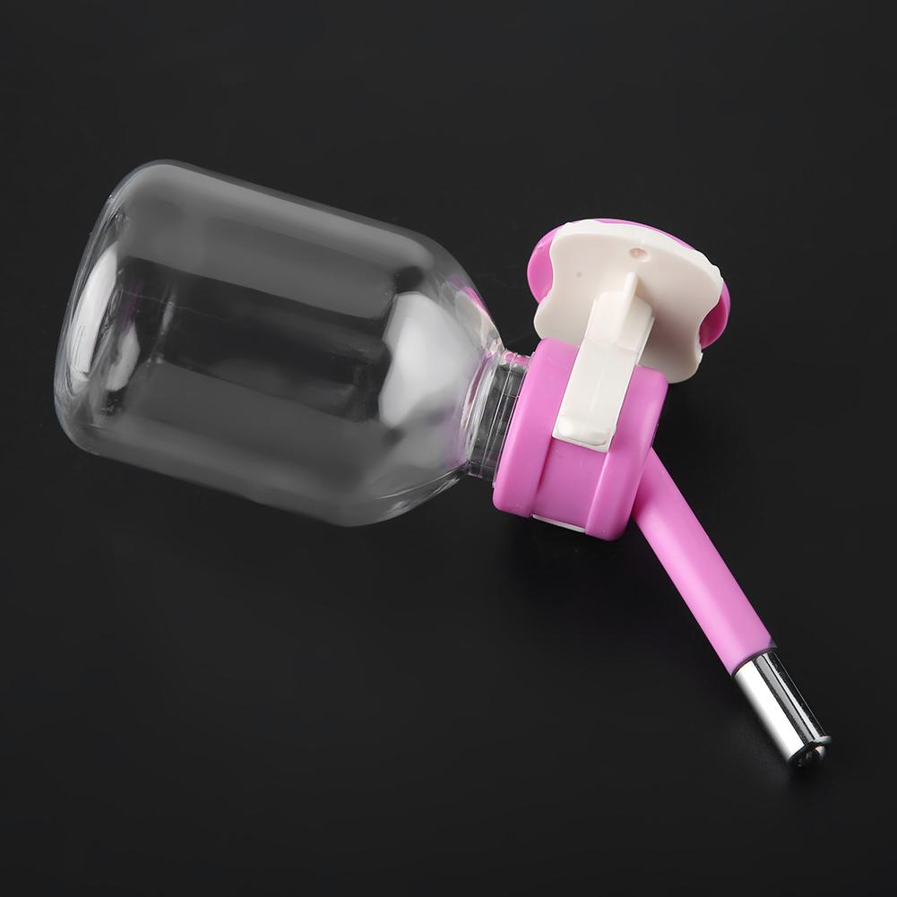 Pet Dog Hanging Drinking Bottle Head Fountain Portable Cat Water Dispenser(S 150ml Pink)