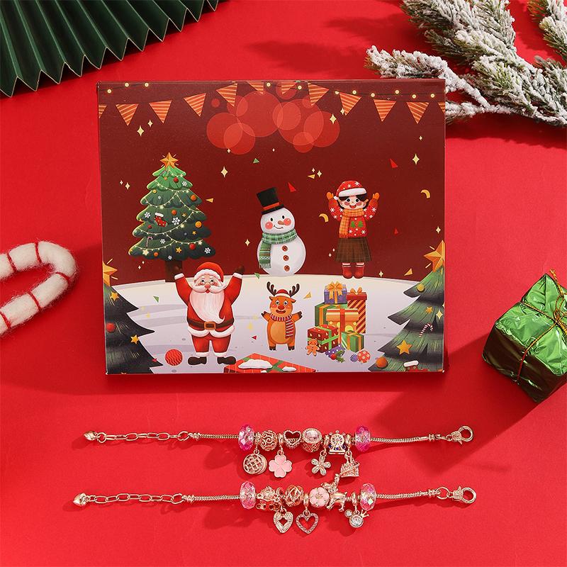 Surprise Bead Advent Calendar 24 DIY Bracelet & Necklace Craft Kits in Blind Box Christmas Countdown Gift for Children