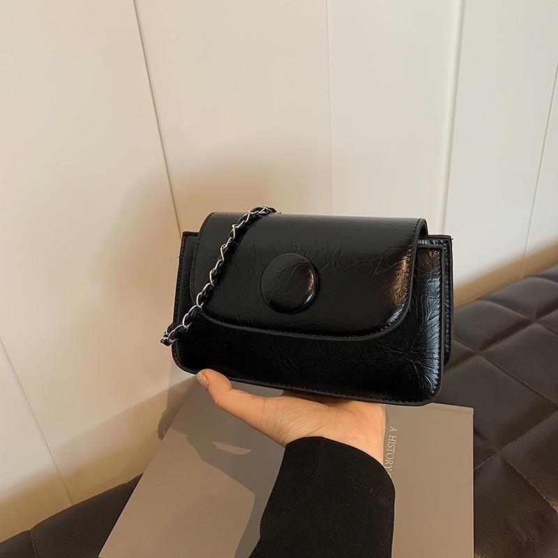 

Сумка Tide and Niche Design женская летняя 2024 года, новая модная универсальная цепочка через плечо, маленькая квадратная сумка чёрный