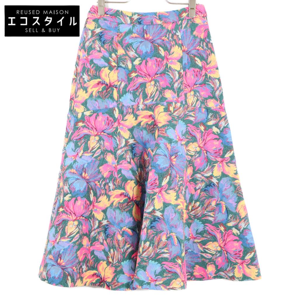 GRACE CONTINENTAL 24-year-old Multicolored Flower Jacquard Flared Skirt Skirt 36 multicolorUsed