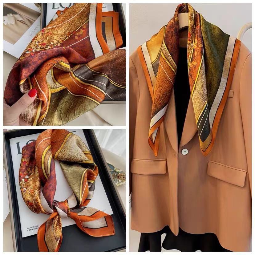Eleganti Foulard di Seta da Donna Con Centinaia di Camicie, Assistenti di Volo, Decorazione Professionale, Protezione del Collo, Foulard, 70 Foulard Quadrati Piccoli.
