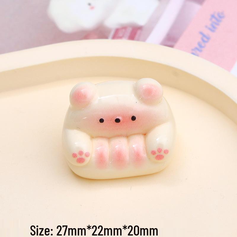 3D Bear Sofa Cartoon Shoe Charms, Cream Glue, Resin DIY Jewelry Accessories