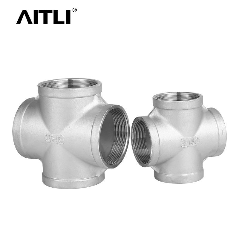 304 Stainless Steel Four-Way Internal Threaded Pipe Connector