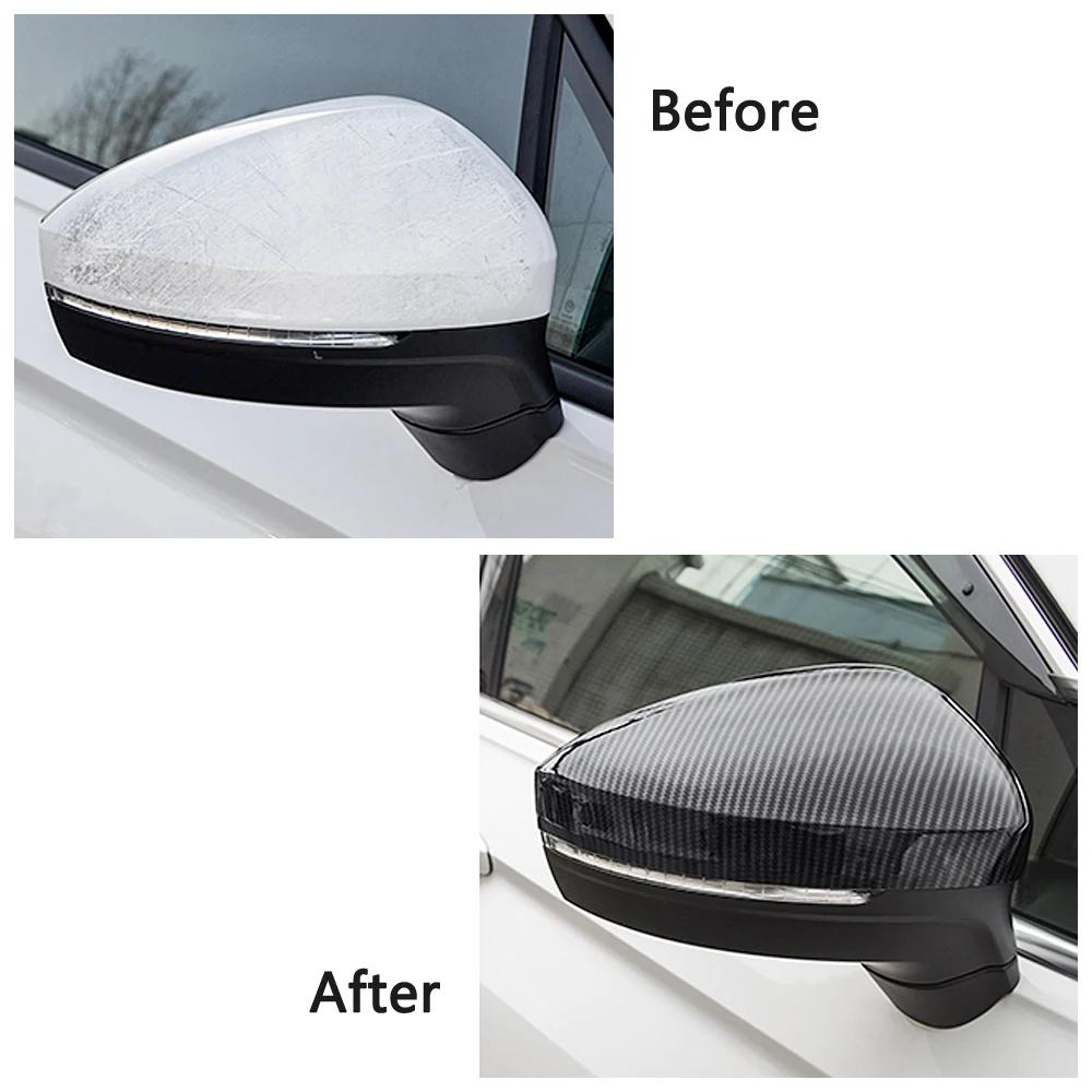 For Volkswagen VW Tiguan MK2 2017-2019 Exterior Rearview Mirror Protector Shell Cover Side Mirror Rain Visor Trim