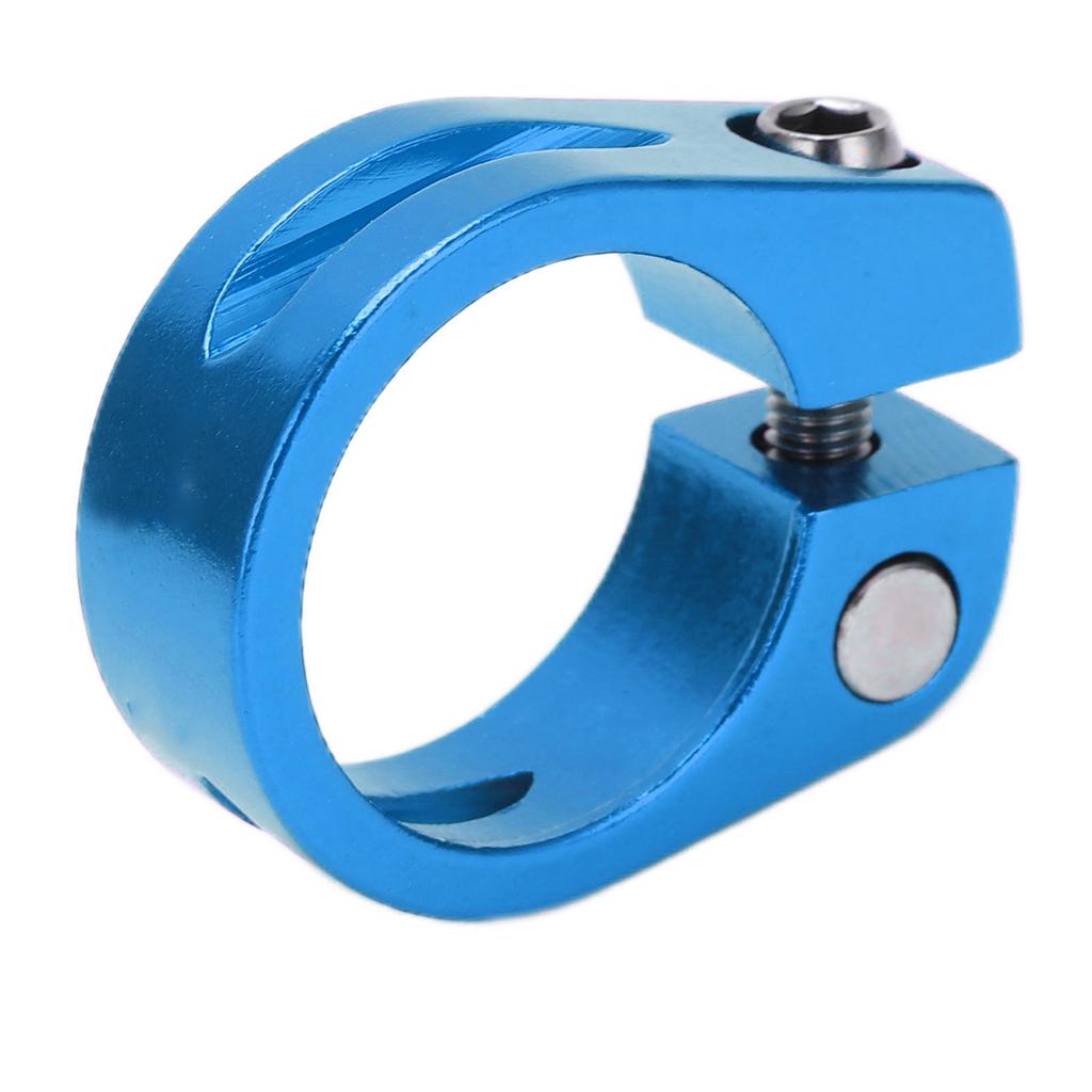 28.6mm Bike Seat Post Clamp Aluminum Alloy Locking Seat Tube Holder Clip for Mountain BicycleBlue