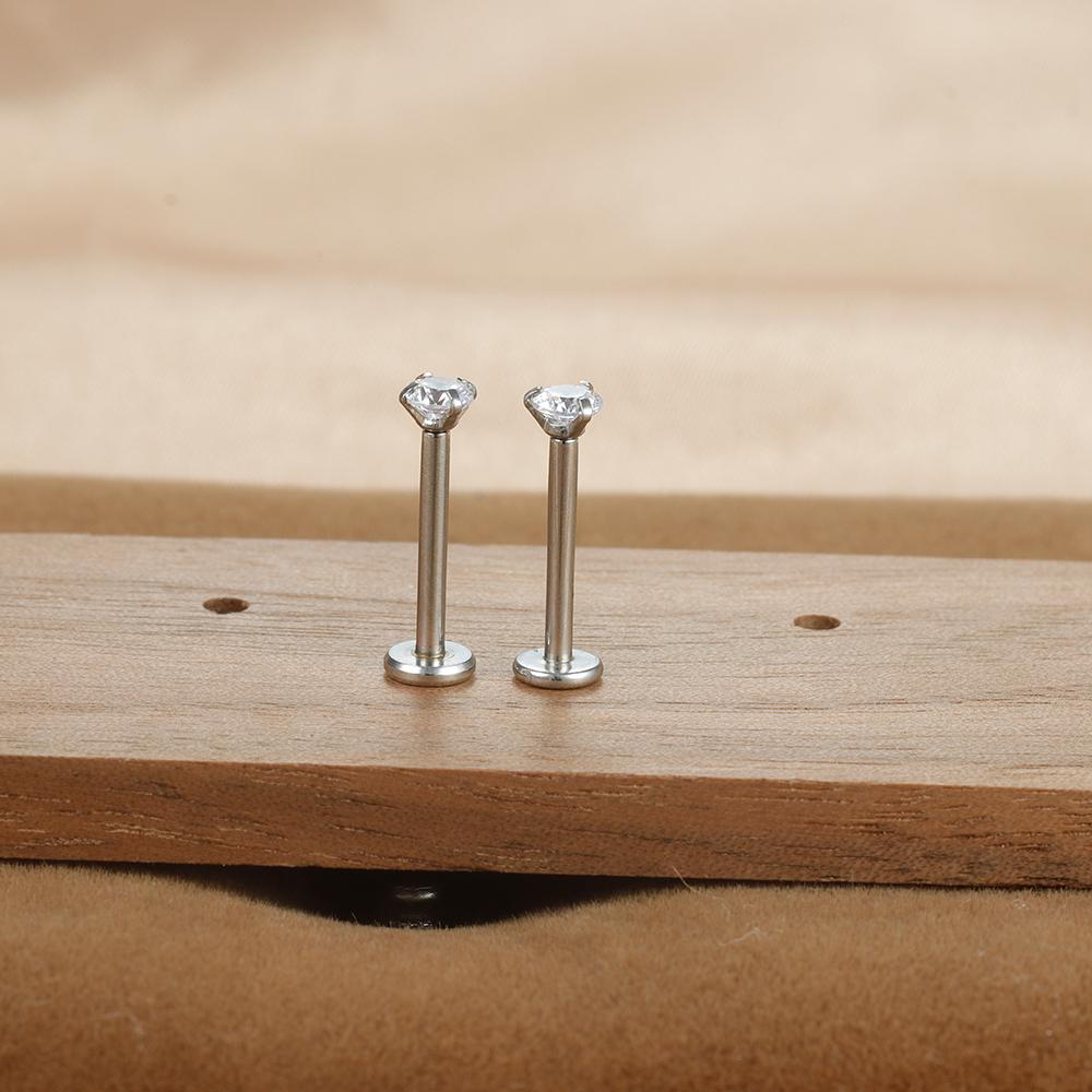 Labret Tragus Stecker Ohrring 16G Chirurgenstahl CZ Kristall Monroe Helix Knorpel Conch Medusa Lippe Körper Piercing Schmuck