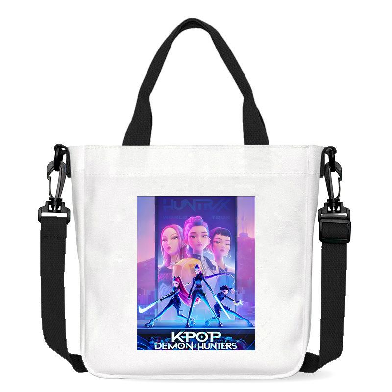 Horký prodej KPOP Dívčí skupina Demon Hunter Tištěná plátěná taška Módní dámská dojížděcí taška přes rameno crossbody
