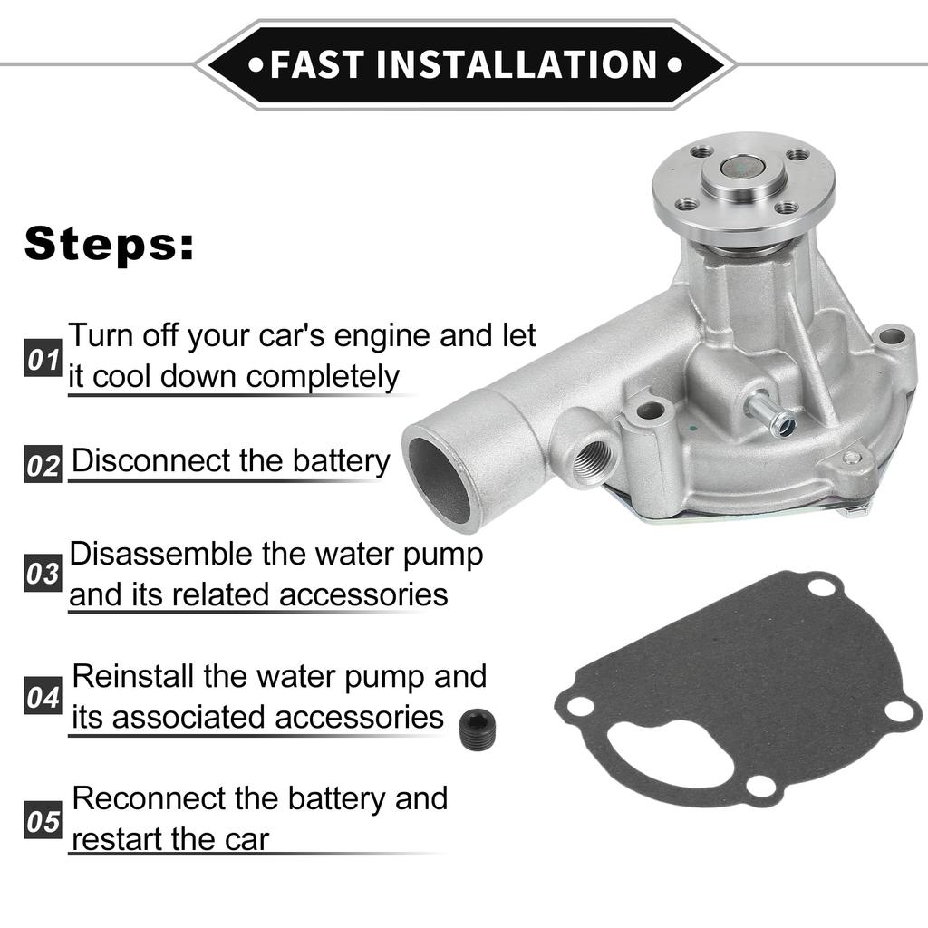 VekAuto Mitsubishi Forklift S4Q S4Q2 Engine Pump Kit with Durable Metal Silver Tone Front Engine Pump and Gasket
