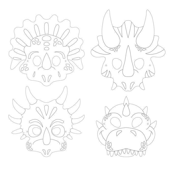 Dinosaur 4-piece Coloring Mask for Children