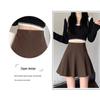 Black Wool Blend Women's A-line Short Skirt - 2026 Autumn/Winter Hip-hugging, Fluffy, Petite, Versatile Umbrella Skirt
