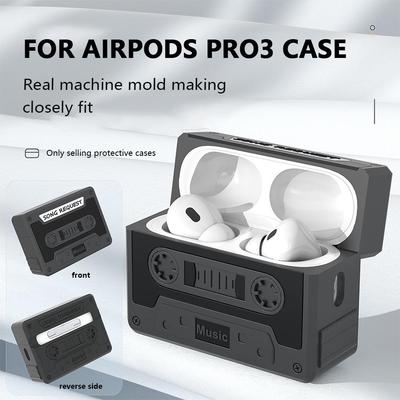 3D Retro Camera Design For Airpods Pro 3 Soft Silicone Durable Protective Case with Cleaning Tools & Carabiner For AirPods Pro 3