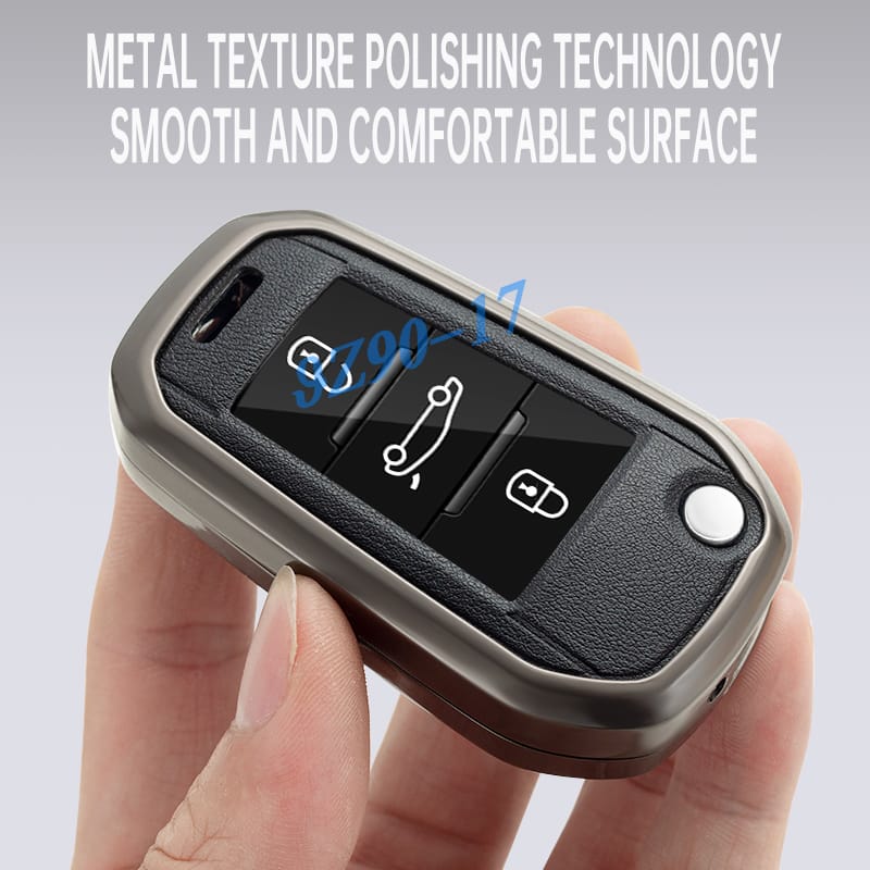 Metal Leather Car Key Fob Case Cover Keychain For Peugeot Citroen 208 301 308 508 2008 3008 5008 C3 C5 Aircross C-Elysee