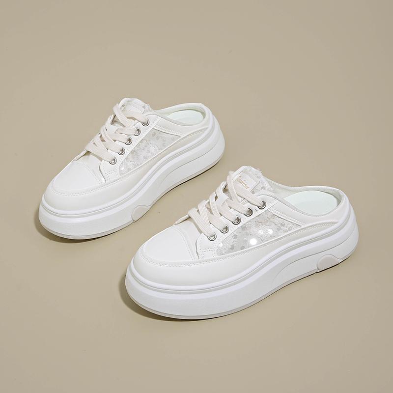 CRLAYDK Womens Walking Platform Mules Open Back Slip On Shoes House Closed Toe Casual Slides for Ladies Outdoor Slippers