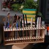 Household Paint Brush Holder Wooden Frame Cosmetic Brushes Shelf Pen Drying Stand  Art Supply