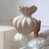 French Ceramic Vase White High-end Decoration Dining Table Living Room Retro Art Vase Room Decoration Accessories