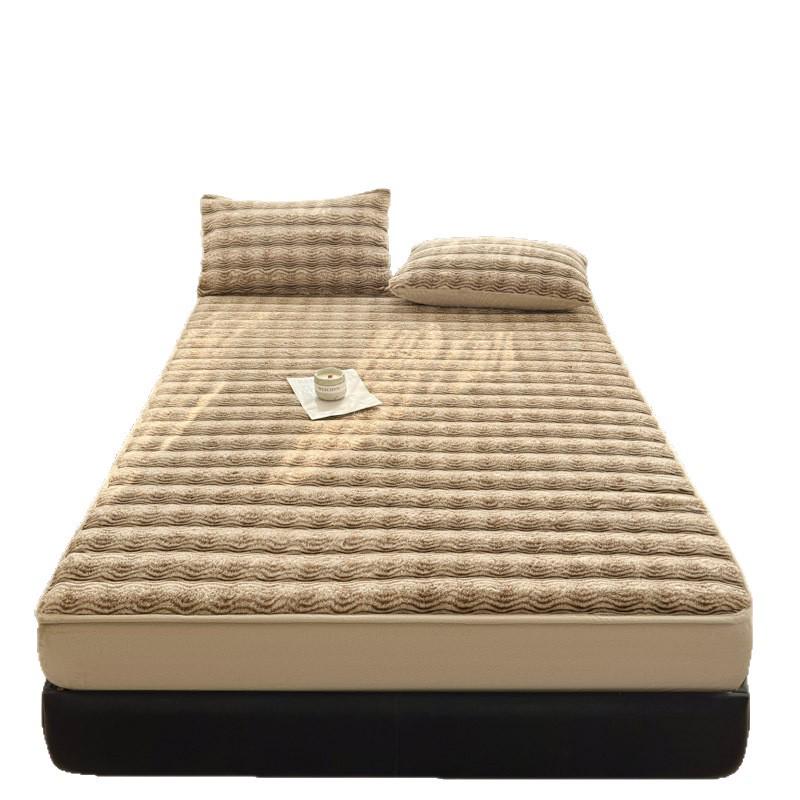 2025 Extra dickes Winter-Spannbettlaken aus Kaninchenfell mit Plüschfutter - Einzelteil, Tagesdecke und Matratzenschoner aus Milchsamt