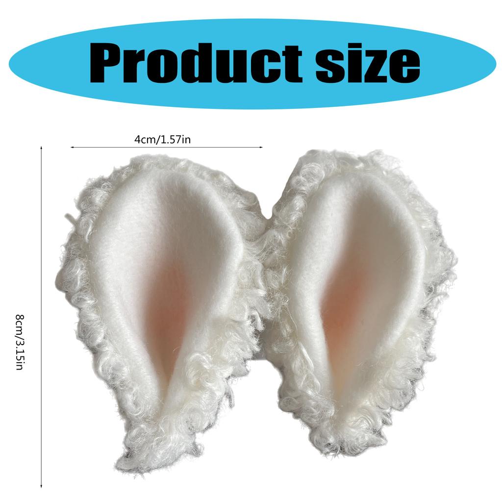 Cute Sheep Ear Accessories for Women Soft Plush Lamb Ears Headband Decorations for Makeup and Cosplay