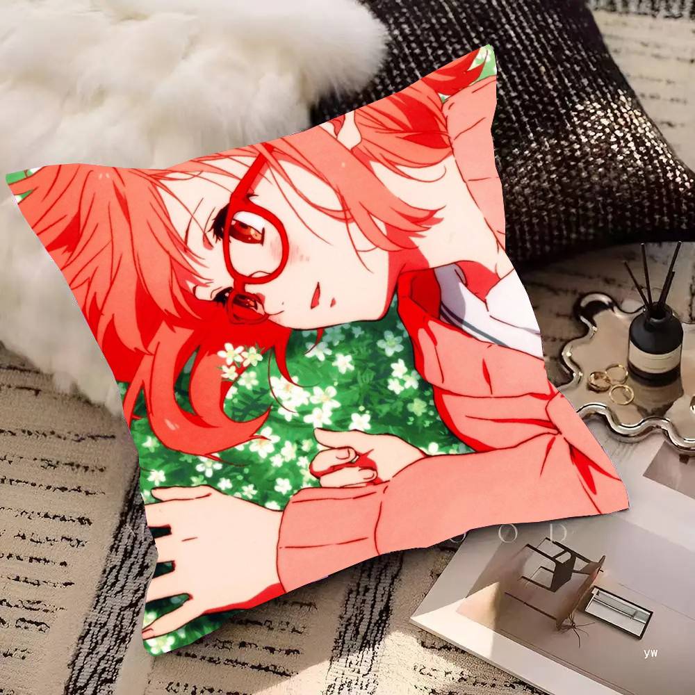 Kuriyama Mirai Animation Kyoukai No Kanata Pillow Case Fashion Square Pillowcase Bedroom Sofa Room Ins Decoration Leisure