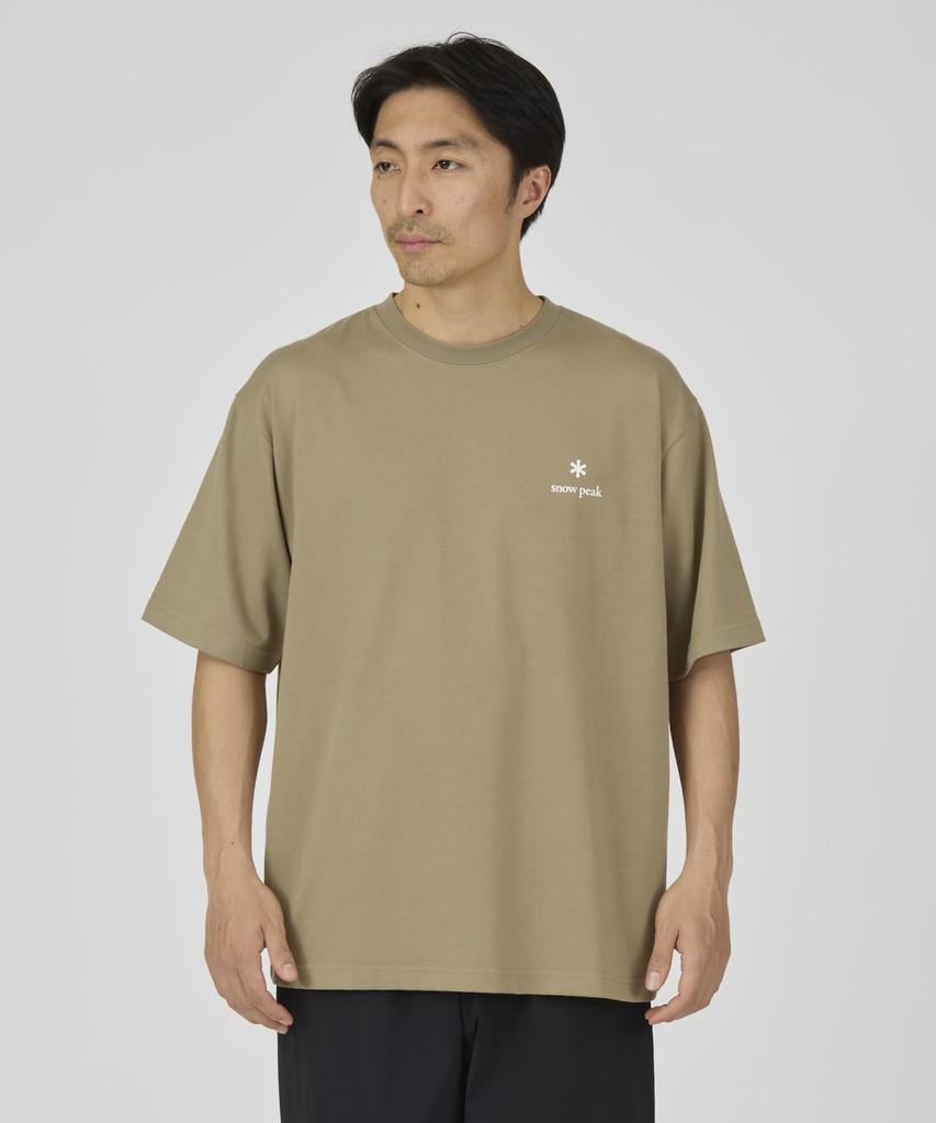 Snow Peak New Standard Logo Short Dark XL T-Shirt NSD-TS-25AU003, Sleeve, Men's/Women's, Beige,