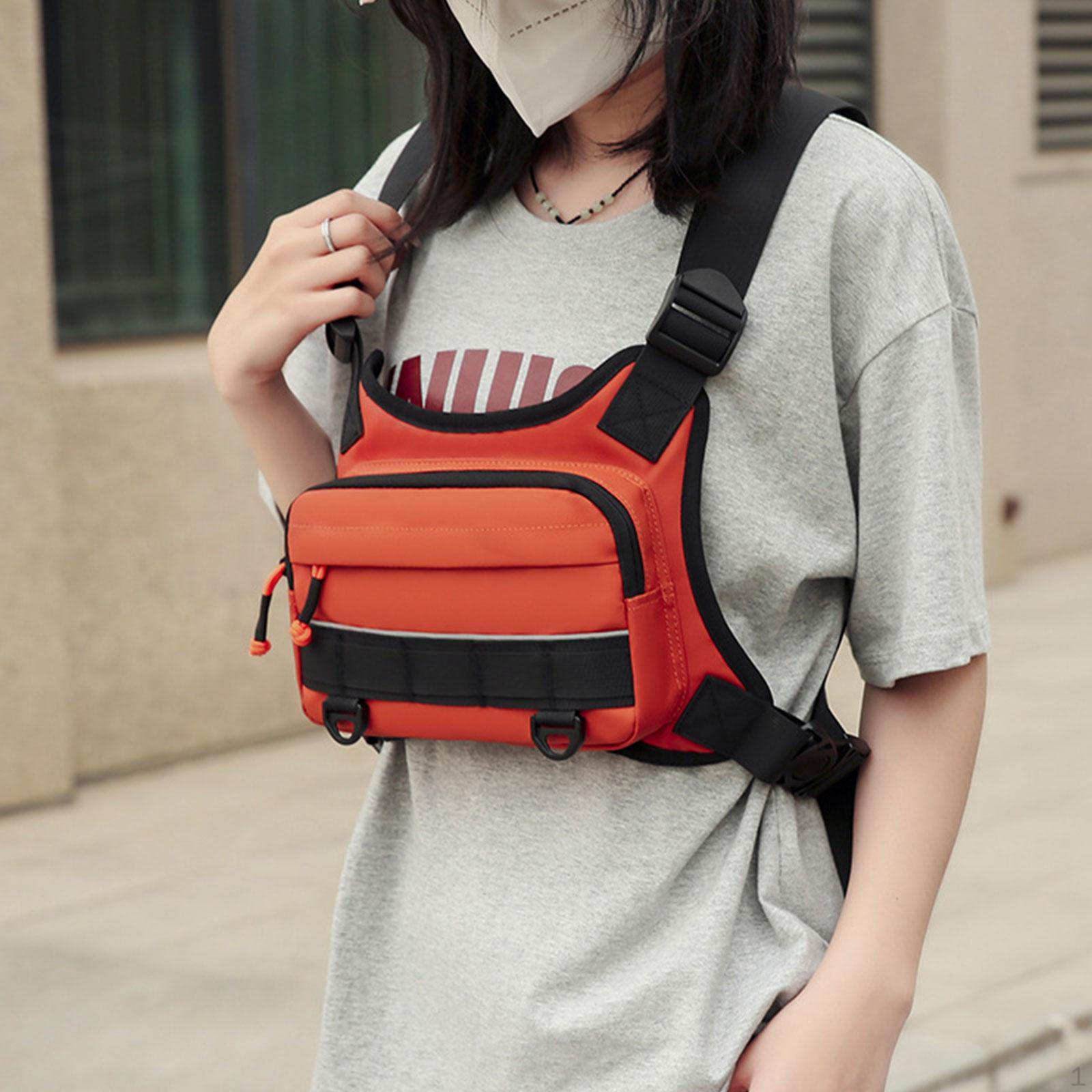 

Нагрудная сумка для мужчин жилет для пеших походов, велоспорта, скалолазания оранжевый