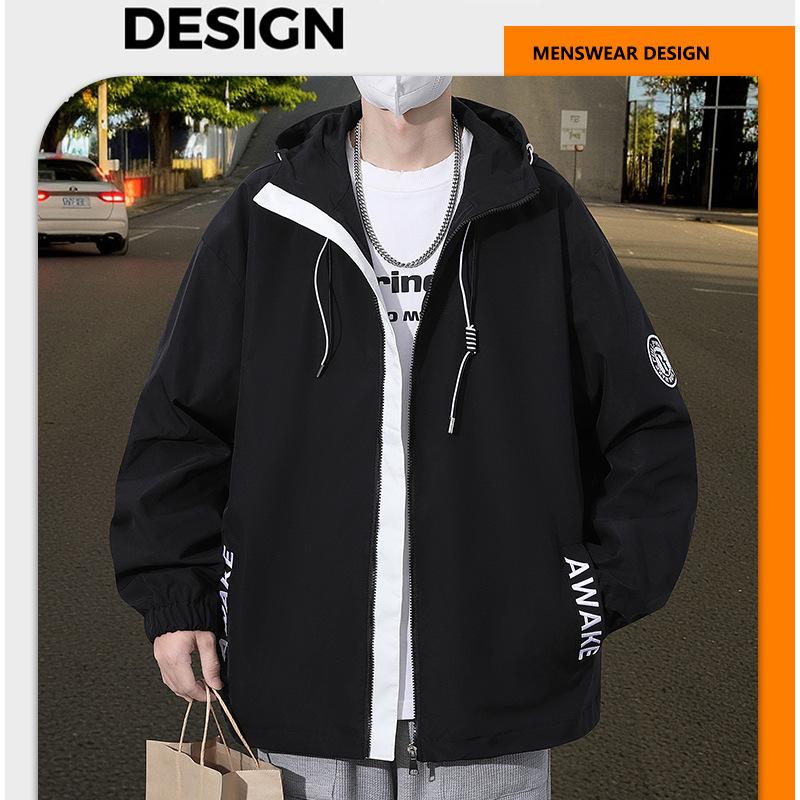 Loose New Jacket Men's Stand-up Collar Spring and Autumn Jacket Fashionable Trendy Men's Casual Coat