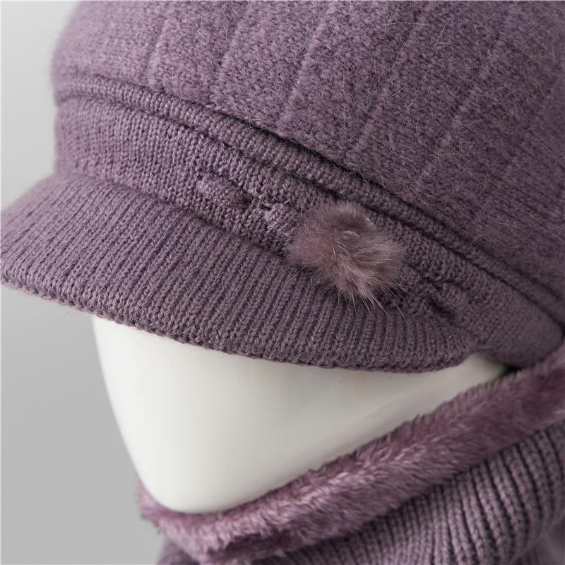 Day Mom Hat Fleece Knitted Thermal Hat Grandma Rabbit Wool Hat Old Man Duck Tongue Cotton Hat