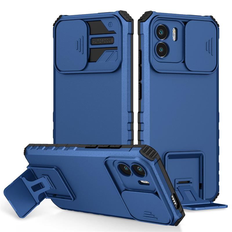 For Xiaomi Redmi A1 Case Slide Camera Protection Kickstand Holder Phone Cases For Redmi A1 A 1 RedmiA1 1A 6.52 Armor Back Cover