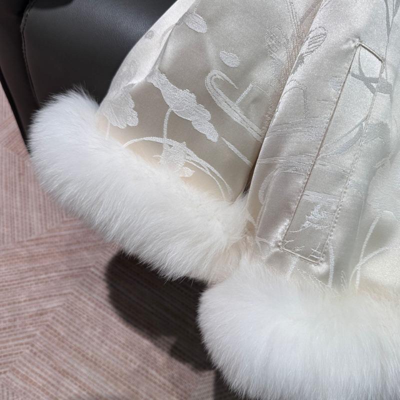 Real shot jacket fox fur female real hair Chinese style down jacket coat