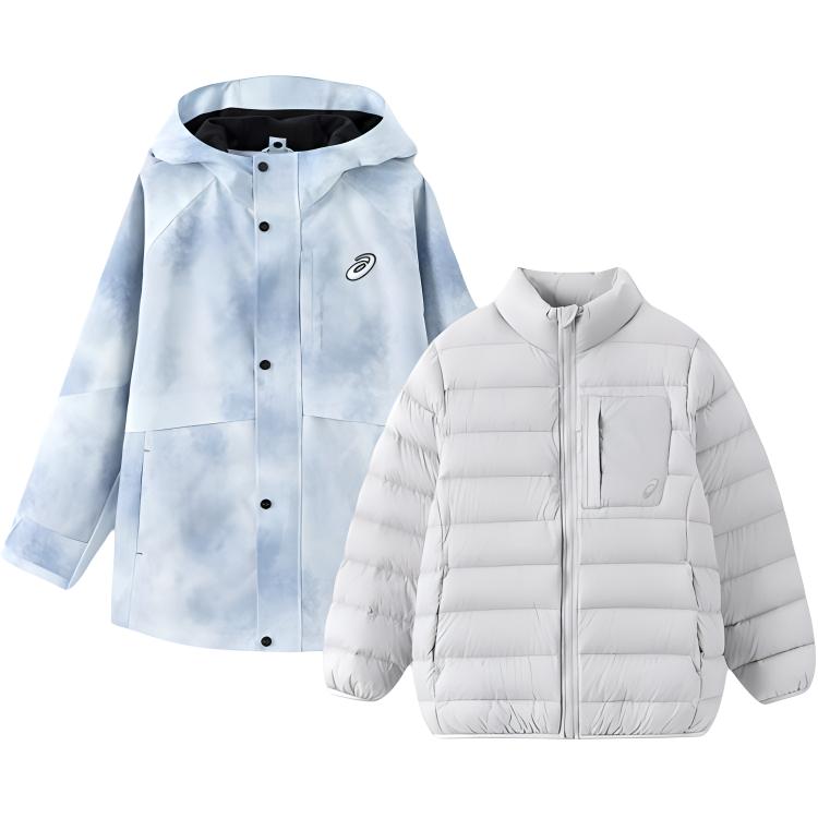 ASICS Patchwork Hooded Fitted Thickened Regular Edition Down Jacket Teenagers 334241073012-020 120