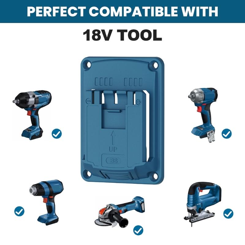 Pack of 5 Wall Mounted Holder Base Support for 18V Tool Plastic Storage Solution for Workshop and Garage Organization