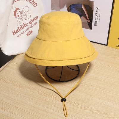 Summer Wide Brim Sun Beach Hat Fashion Women's Outdoor Fisherman Cap Girls Ladies Casual Sun Protection Bucket Hat Windproof Hat