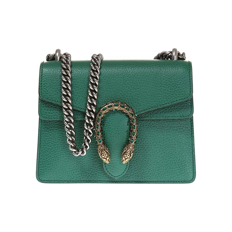 

Gucci Dionysus Double Tiger Head Leather Chain Bag Women Shoulder Bag Green 421970-CAOGX-3120 Basic Set (Bag+Dust Bag)