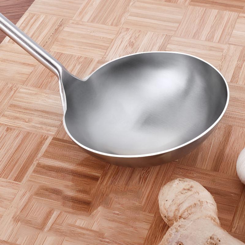Stainless Steel Chef Cooking Spoon Wok Spoon, Long Handle Soup Spoon Serving Ladle - Kitchen Tools Wok Utensils