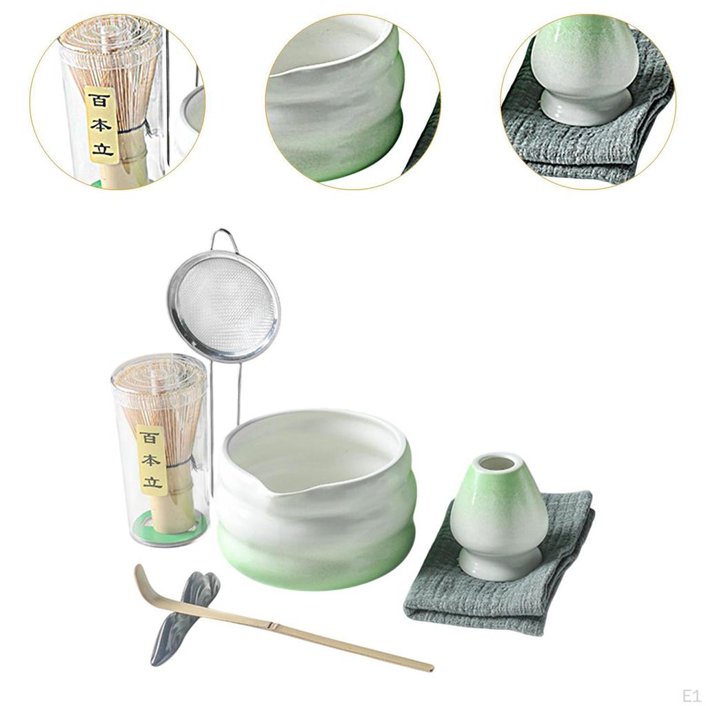 7 Pieces Japanese Matcha Set Tea Spoon Bowl Making Kit for Household