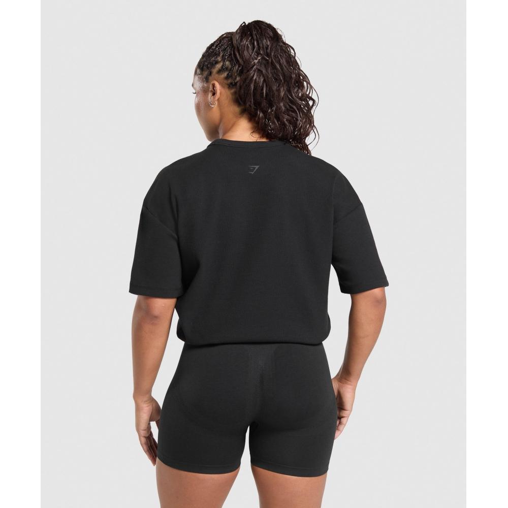 Gymshark Liftingové nadrozměrné tričko černé B3c1q Bb2j