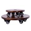 Bamboo Wood Rolling Flower Pot Stand