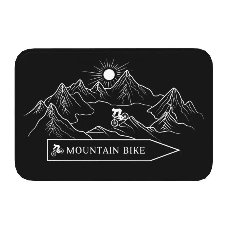 Personalized Bicycle Bike Riders Doormat Mat Anti-Slip Bicycling Cyclist MTB Mountain Biking Kitchen Bath Toilet Rug Carpet