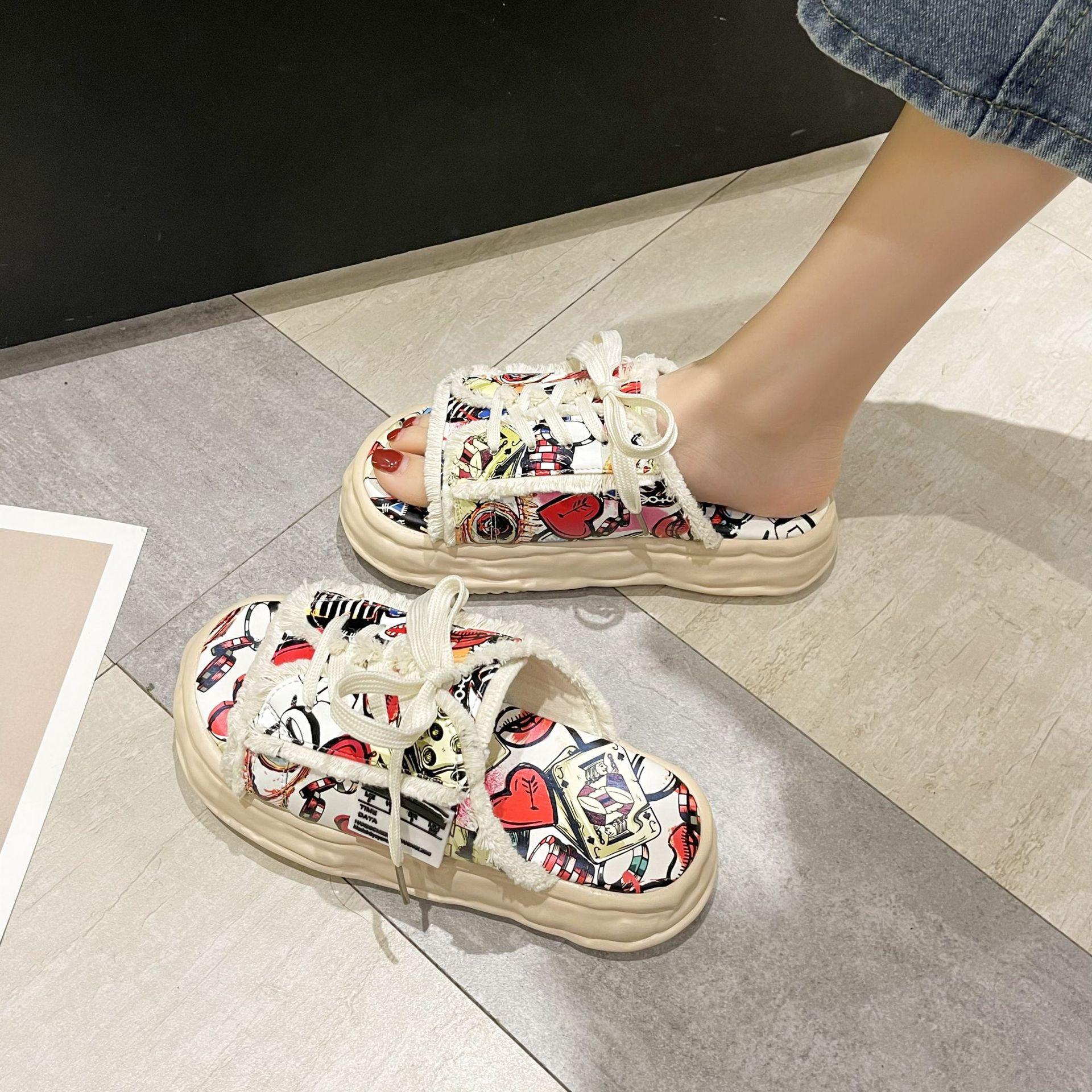 Дизайнерские летние женские тапочки на платформе — фото 5