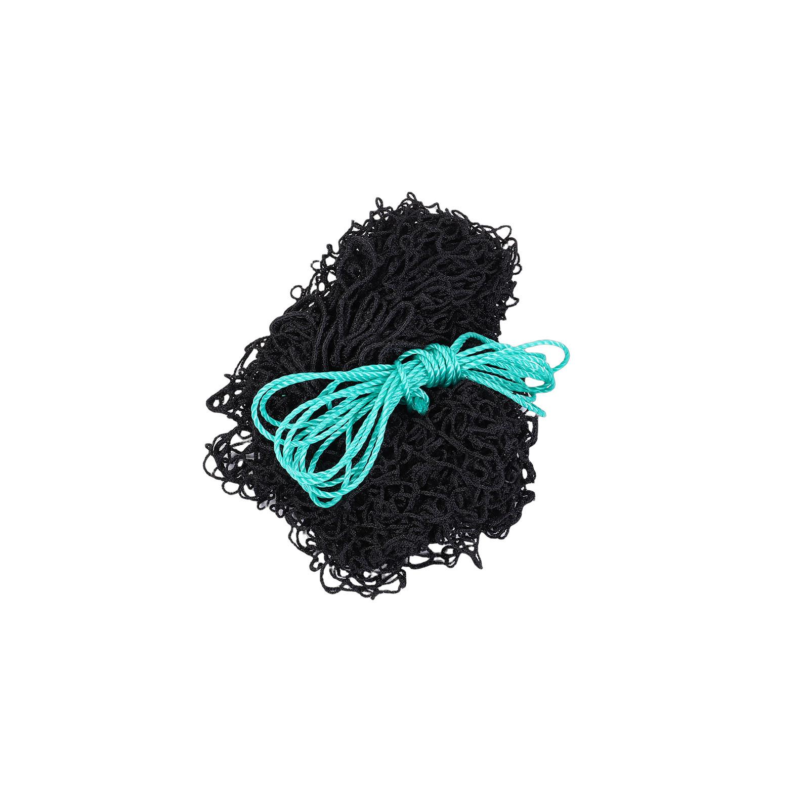 Filet à Foin Rond sans Nœuds Polyester Grande Taille Alimentateur Lent pour Chevaux Chèvres avec Corde de Réparation 4x4FT black
