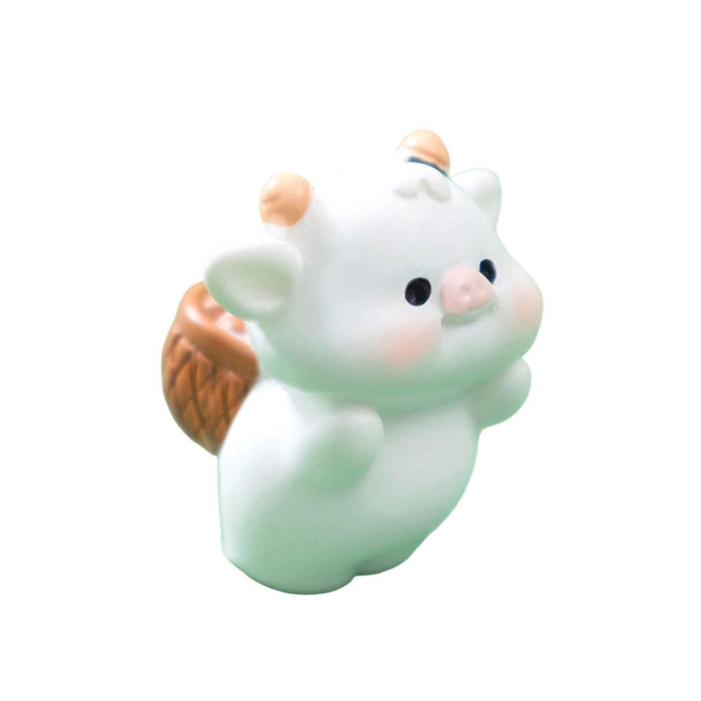 Cartoon Cow Figure Mini Miniatures Animal Garden Terrarium Resin Decorations Stakes Craft Landscaping Sculpture