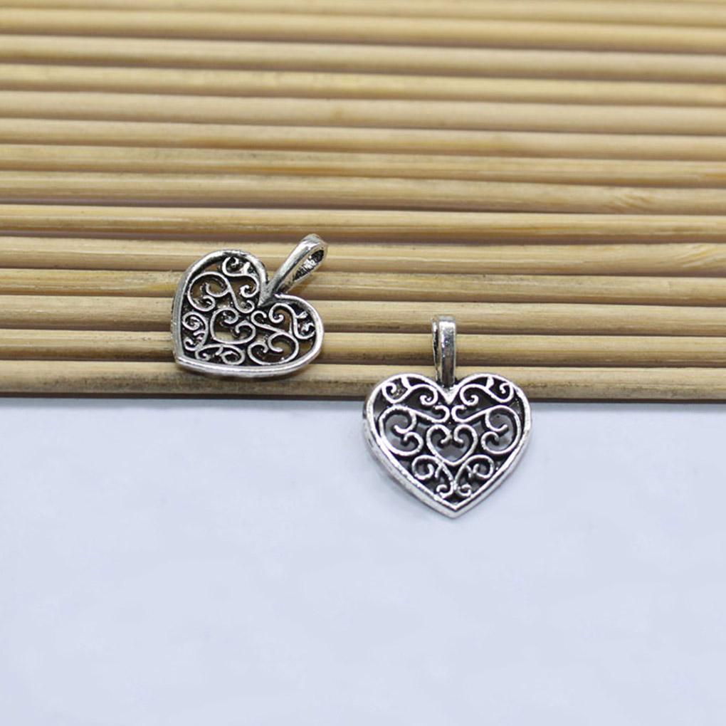 50Pcs Hollow Heart Pendant Necklace Bracelet Alloy Pendant Jewelry Decoration